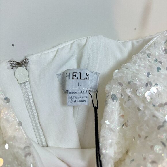HELSI Leslie Strapless Sequin Column Midi Dress in White Size Large NWT - Picture 8 of 15